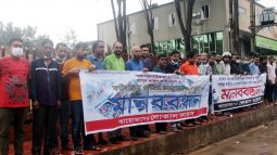 ফরিদপুরে প্রতিমা ভাংচুরের প্রতিবাদে লোকাল ভয়েস সিলেটের মানববন্ধন