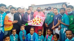 পররাষ্ট্রমন্ত্রী ও যুব ও ক্রীড়া প্রতিমন্ত্রীকে চাইনিজ উশু ফাইটার স্কুলের সংবর্ধনা